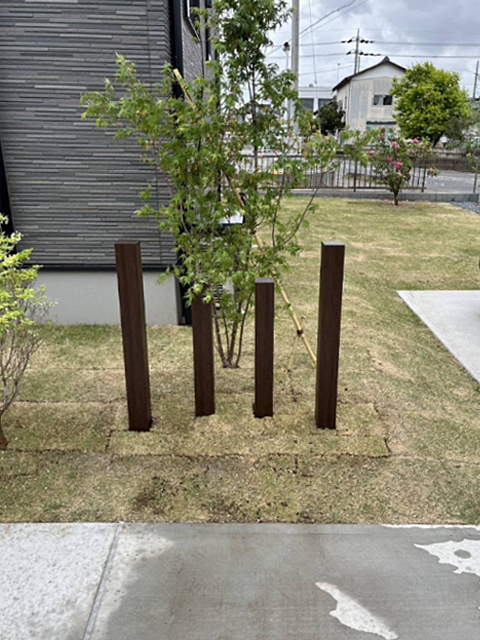 つくば市　目隠しフェンスと植栽の施工例